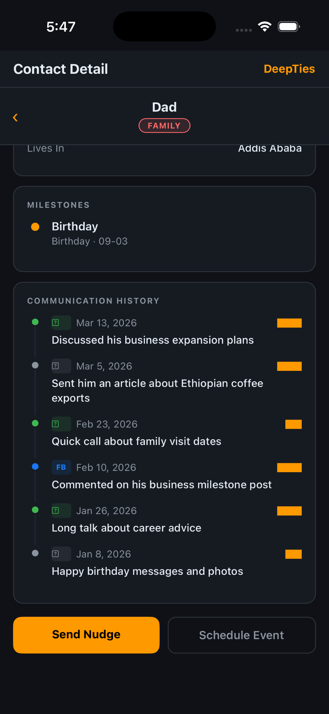 Yenesow community feature for discovering people with shared relationship goals